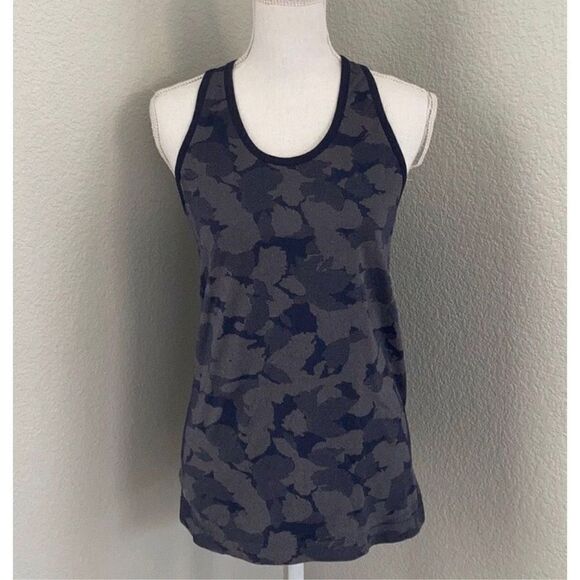 Athleta Navy Camo Speedlight Racerback Tank Size Large - Picture 2 of 9